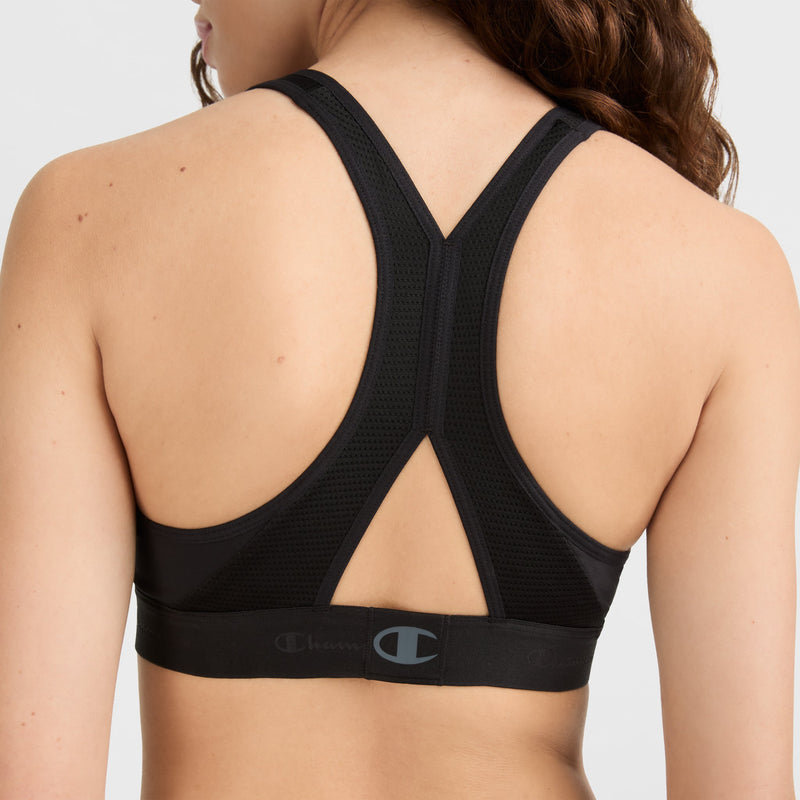 Champion The Curvy Sports Bra, C Logo in Black