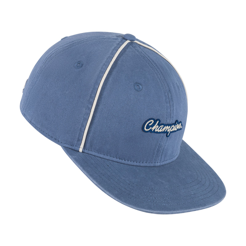 Champion Alt Script Flat Brim Adjustable Hat in Seven Seas Blue