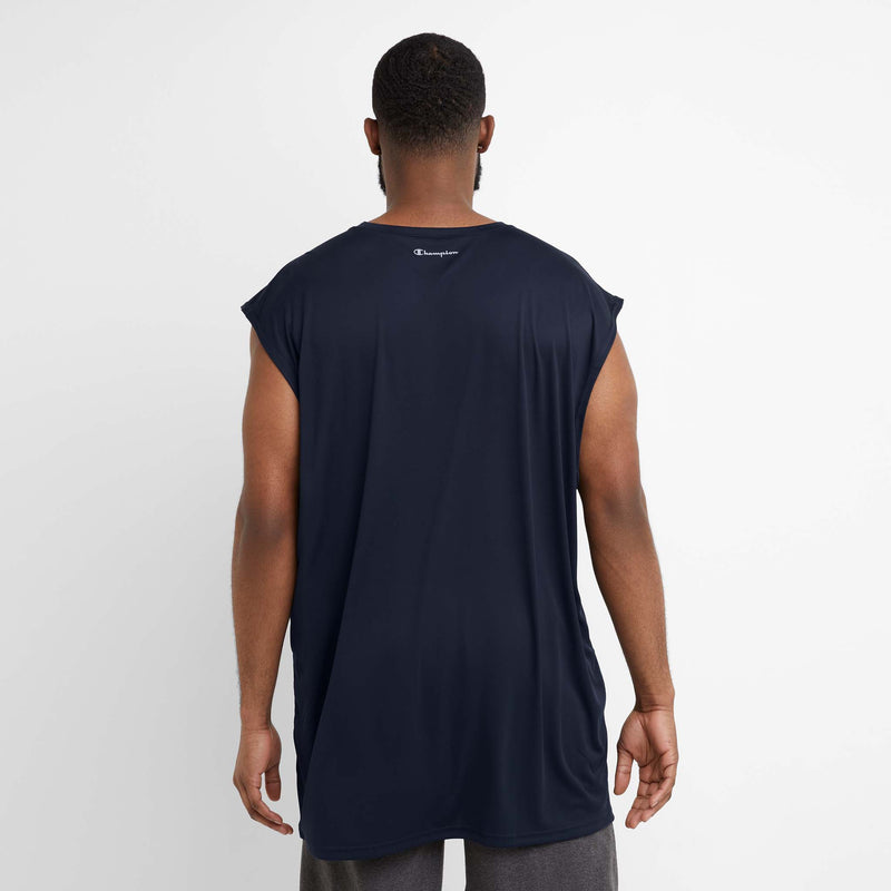 Champion Muscle Tank, Moisture Wicking, C Logo - Big & Tall in Navy