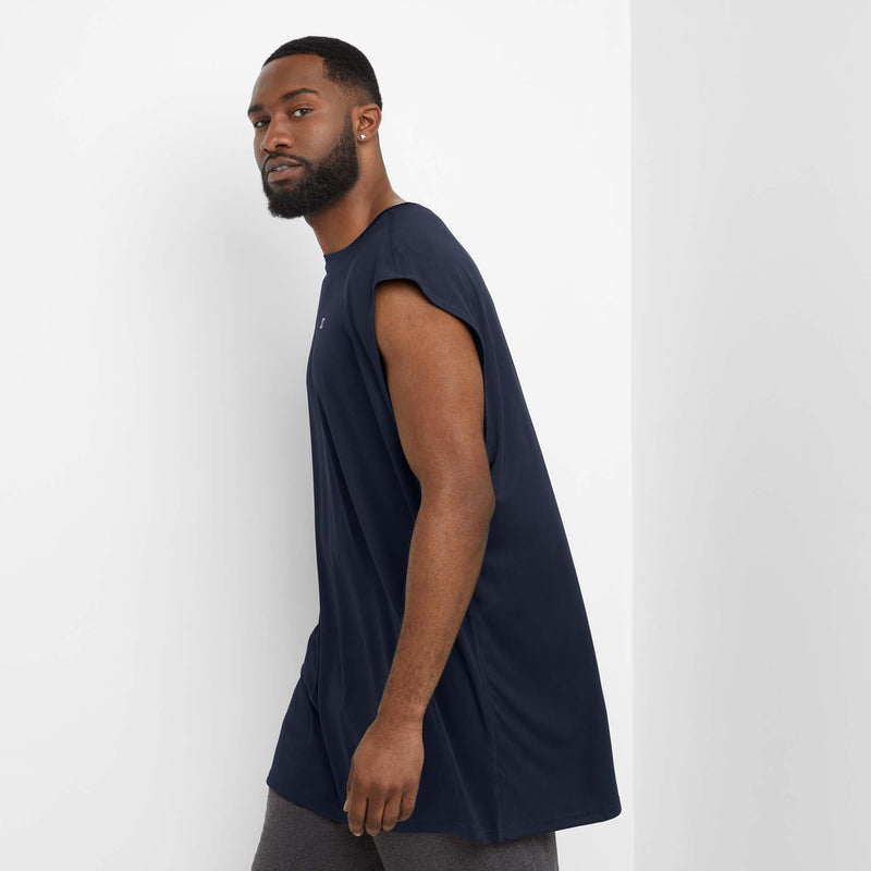 Champion Muscle Tank, Moisture Wicking, C Logo - Big & Tall in Navy